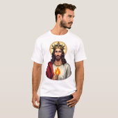 Jesus Crown Flame Vintage Gravur Shirt 2 (Vorne ganz)