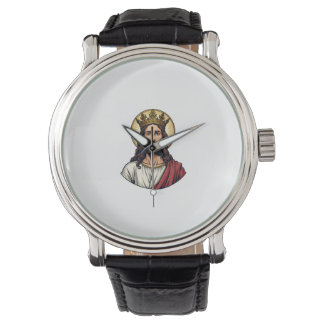 Jesus Crown Halo Vintage Engraving Shirt 2 Armbanduhr