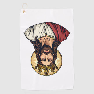 Jesus Crown Halo Vintage Engraving Shirt 2 Golfhandtuch