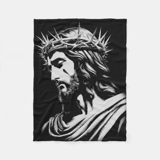 Jesus Crown of Thorns Christlich Fleecedecke (Vorderseite)
