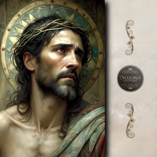 Jesus Crown of Thorns Decoupage Seidenpapier