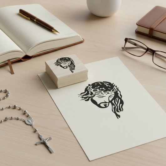 Jesus Crown of Thorns Wood Art Rubber Briefmarke Gummistempel