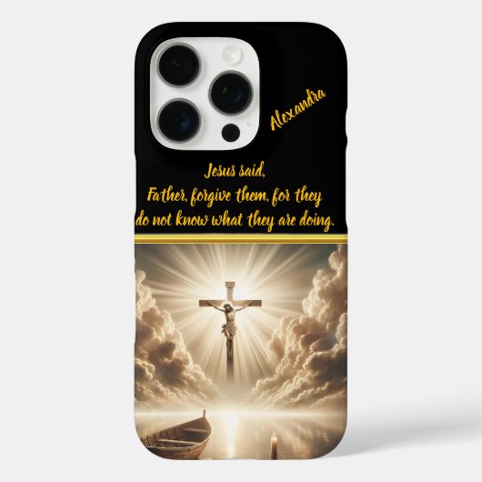 Jesus Crucified Oove Reflektives blaues Wasser Case-Mate iPhone Hülle (Rückseite)