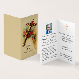 Jesus Crucifix katholische Beerdigung Heilige Kart Visitenkarten
