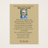 Jesus Crucifix Rose Beerdigung Gedenkkarte - (Rückseite)