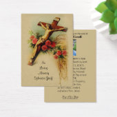 Jesus Crucifix Rose Beerdigung Gedenkkarte - (Schreibtisch)