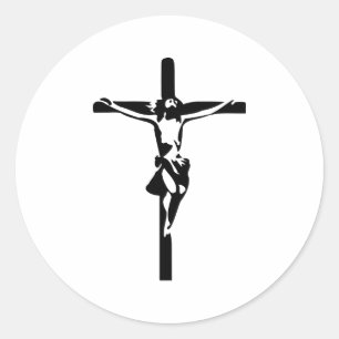 Jesus - Crucifix Runder Aufkleber