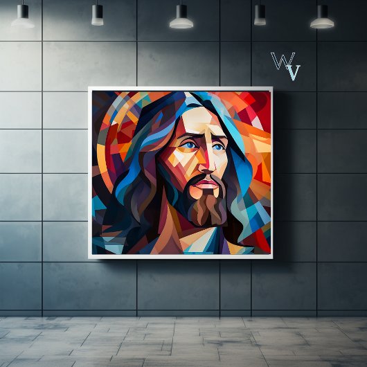 Jesus Cubism Art Poster