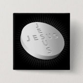 Jesus Cures Pill - Christlicher religiöser Glauben Button (Vorderseite)
