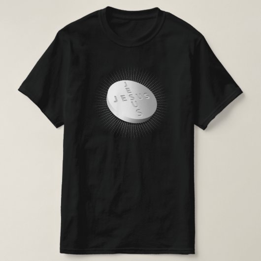 Jesus Cures Pill Tablet Christian Cross Heals God T-Shirt (Design vorne)