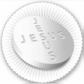 Jesus Cures Pill Tablette Christliche Sternexplosi Aufkleber (Vorderseite)