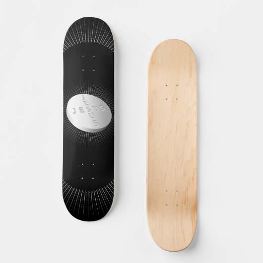 Jesus Cures Pill Tablette Christliche Sternexplosi Skateboard (Vorderseite)