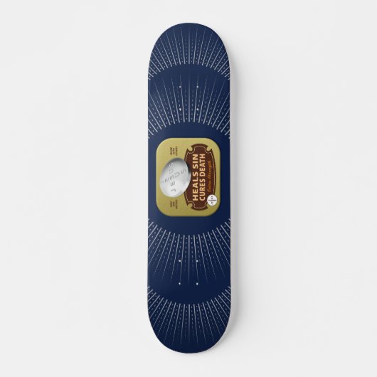 Jesus Cures Pill Tablette Tin Christlich Halo Cros Skateboard (Vorne)