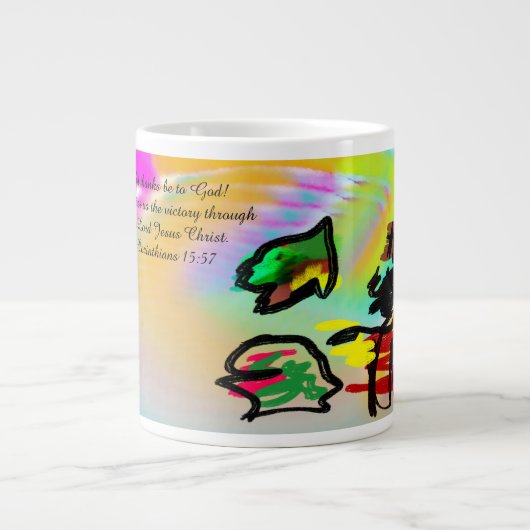 Jesus Danke Jumbo-Tasse (Vorderseite)
