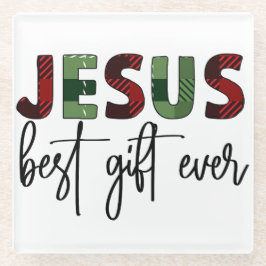 Jesus das beste Geschenk aller Weihnachten Gott Ge Glasuntersetzer