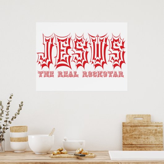 Jesus das echte Rockstar-Christliche Poster (Küche)