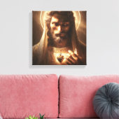 JESUS DAS HERZ DES LICHTES LEINWANDDRUCK (Insitu (Wohnzimmer))