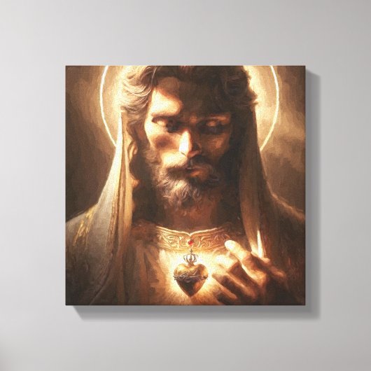 JESUS DAS HERZ DES LICHTES LEINWANDDRUCK (Vorderseite)