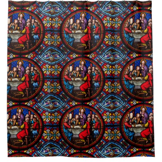 Jesus das letzte Essen mit seinen Jüngern Duschvorhang (Vorderseite)