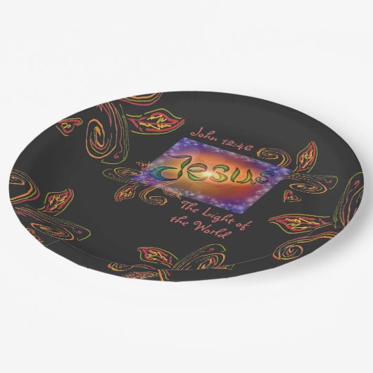 Jesus das Licht der Welt Pappteller (Schrägansicht)
