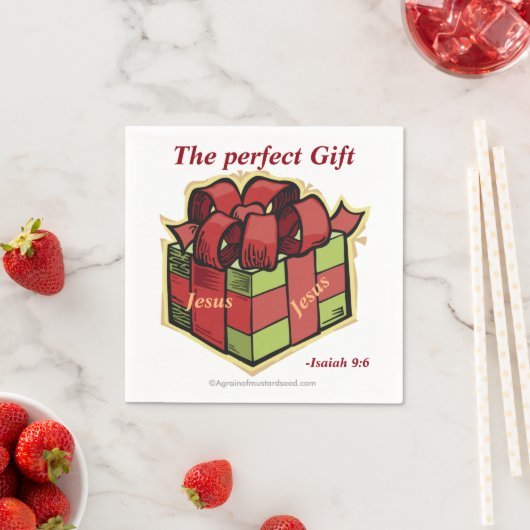 Jesus das perfekte Geschenk Weihnachten Serviette (Beispiel)