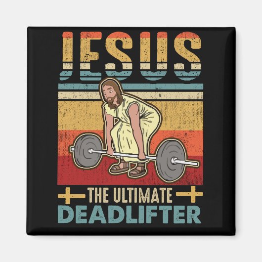 Jesus das ultimative Deadlifter Funny Workout Gym Magnet (Vorne)