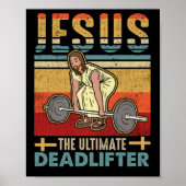 Jesus das ultimative Deadlifter Funny Workout Gym Poster (Vorne)