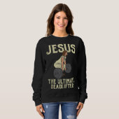 Jesus Deadlift Workout Gym Fitness Funny God Chris Sweatshirt (Vorne ganz)