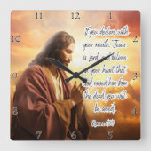 Jesus: Declare, glaube, Gerettet werden Quadratische Wanduhr (Vorderseite)