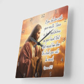 Jesus: Declare, glaube, Gerettet werden Quadratische Wanduhr (Winkel)