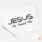 Jesus, den er mir gerettet hat ovaler aufkleber (Umschlag)