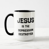 Jesus Depression Zerstörer Leben Christlich Tasse (Links)