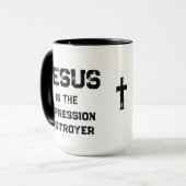 Jesus Depression Zerstörer Leben Christlich Tasse (Vorderseite Links)