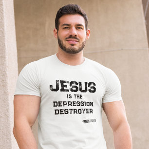 Jesus Depression Zerstörer Leben Christliches Lich T-Shirt