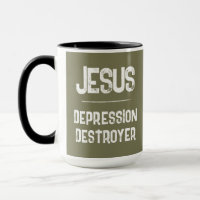 Jesus Depression Zerstörer Olive Army Grün
