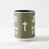 Jesus Depression Zerstörer Olive Army Grün Tasse (Zentrum)