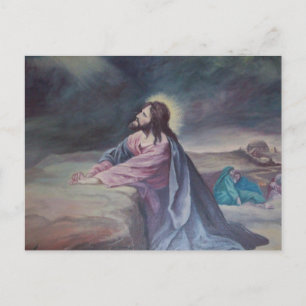 Jesus, der am Gethsemane betet Postkarte