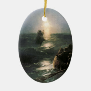 Jesus, der auf stürmische Meere geht Keramik Ornament