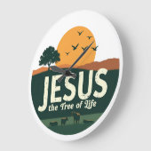 Jesus: Der Baum des Lebens Große Wanduhr (Winkel)