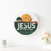 Jesus: Der Baum des Lebens Große Wanduhr (Zuhause)
