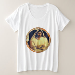 Jesus, der das Brot Vintag bricht Große Größe T-Shirt