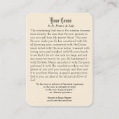 Jesus, der das Gebet kreuzt Religiöse Heilige Kart Visitenkarte (Rückseite)