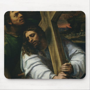 Jesus, der das Kreuz, c.1535 (Öl, trägt auf Mousepad