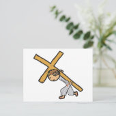 Jesus, der das Kreuz trägt Postkarte (Stehend Vorderseite)
