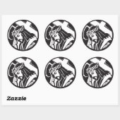 Jesus, der das Kreuz trägt Runder Aufkleber (Blatt)