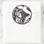 Jesus, der das Kreuz trägt Runder Aufkleber (Tasche)