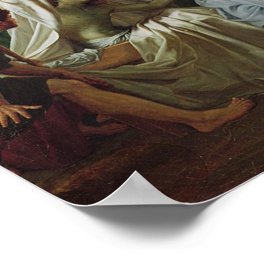 Jesus, der den Sohn der Witwe des Naim auferlegt Poster (Ecke)