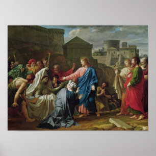 Jesus, der den Sohn der Witwe des Naim auferlegt Poster