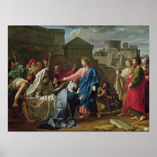 Jesus, der den Sohn der Witwe des Naim auferlegt Poster (Vorne)