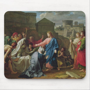 Jesus, der den Sohn der Witwe von Naim wieder Mousepad